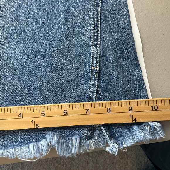 Kancan 5-26 High-Waisted Light Distressed Flare Jeans Denim Frayed Hem Tall - Picture 9 of 11